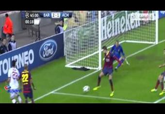 اهداف مباراة برشلونة 3-1 ميلان دوري أبطال أوروبا 