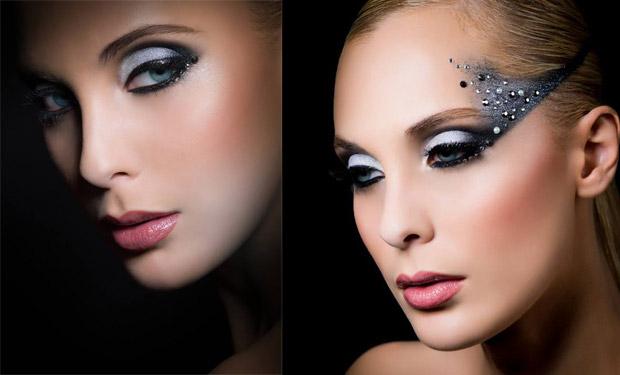 ماكياج منتصف ليل رأس السنة لنظرة رمادية لامعة