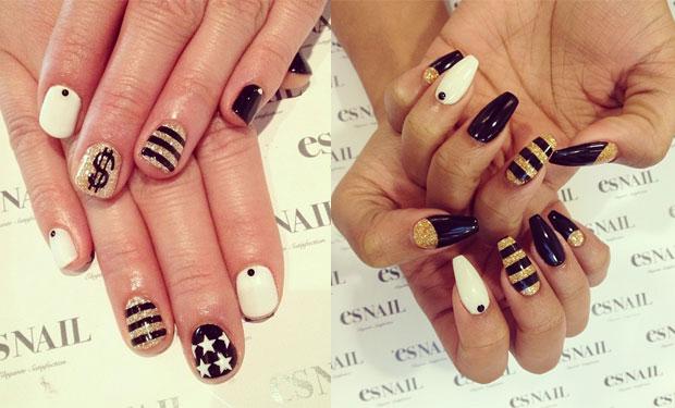 مناكير: الأسود والأبيض والذهبي توليفة رائعة لأظافرك 