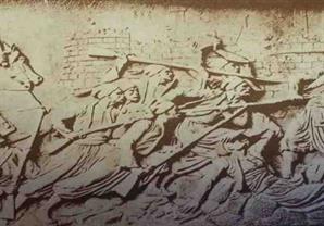 ميدالية وعليها إبراهيم باشا في مُقدّمة جيشه يقتحمُ أسوار عكَّا المنيعة