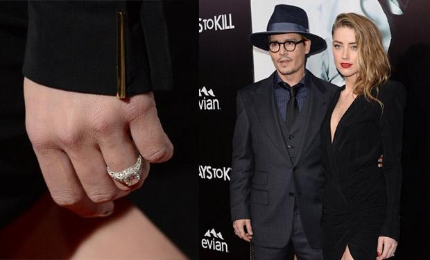 "آمبر هيرد" تعرض خاتم خطوبتها من "جوني ديب"