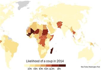 واشنطن بوست: معظم دول العالم معرضة لمحاولات انقلاب في 2014