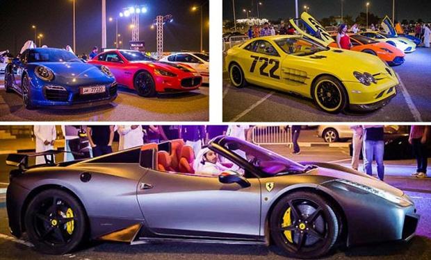 تجمع عدد كبير لسيارات قطرية فائقة لن ترى لها فى العالم