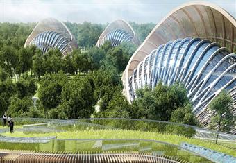 بالصور- مدينة المستقبل: مباني مخروطية وسيارات بدون سائقين وأضواء تنير عند المرور