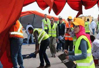 صور- مطار برج العرب الدولي ينهى فعاليات تجربة الطوارئ متسعة النطاق