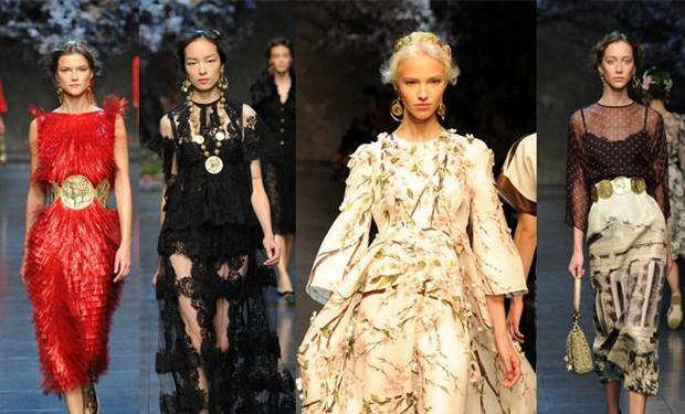 جميلات صقلية يتمخترن بأزياء Dolce & Gabbana لصيف 2014 