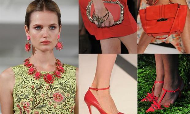 الأحمر البطيخي لون أساسي في إكسسوارات صيف 2014 