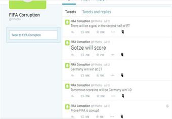 حساب على تويتر يثير الجدل حول التلاعب بنهائي المونديال