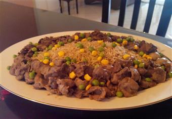 ارز بالكبد والقوانص والبسلة