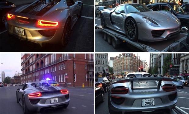 بالصور و الفيديو : أول نسخة من بورش 918 سبايدر الخارقة تصل لندن بلوحة أرقام كويتية 