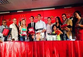 بالصور.. النادي ''الأهلي'' يكرم محمد رمضان وأسرة مسلسل ''ابن حلال''