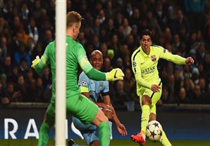 الهدف الأول لسواريز في مرمى مانشستر سيتي