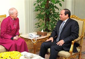 بالصور.. السيسي لرئيس أساقفة كانتربري: مصر لا توجد بها أقلية مسيحية