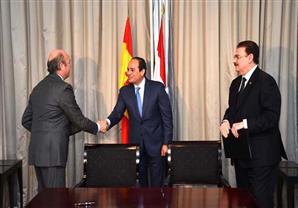 بالصور - السيسي يشهد توقيع مذكرة تفاهم مع أسبانيا بشأن خط قطار فائق السرعة