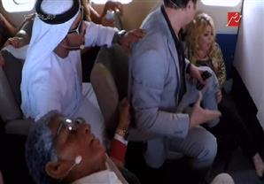 حالة من الرعب تسيطر على مها أحمد وزوجها أثناء سقوط طائرة رامز