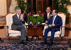 زيارة الرئيس لسنغافورة.. لقاءات ومباحثات واتفاقية وهدية ووردة باسم السيسي