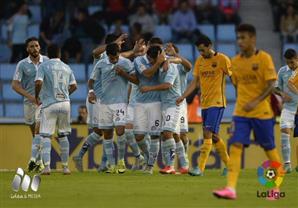 سيلتا فيجو يحرج برشلونة بثنائية رائعة في الشوط الأول