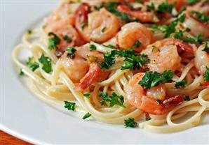 طبق اليوم: مكرونة بالجمبري و الريحان