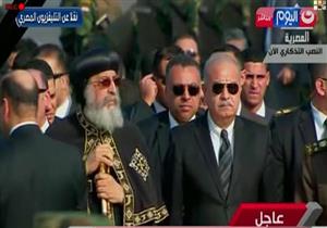 إسماعيل ومحلب ومنصور يتقدمون جنازة ضحايا الكاتدرائية