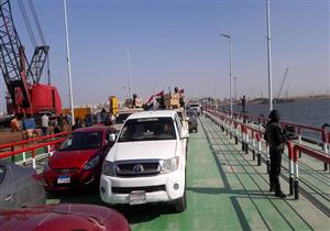 السيسي يعطي إشارة البدء لتشغيل كوبري النصر العائم ببورسعيد