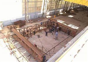 بالصور-الانتهاء من تجميع البوابة الثانية للكوبري العائم ببورسعيد