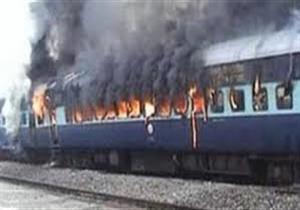 اشتعال النيران في عربة قطار متجه من بنها إلى بورسعيد