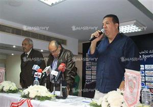 مؤتمر قدامي الزمالك بمقر النادي للدفاع عن مرتضى منصور