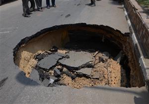 هبوط أرضي مفاجئ بمدينة نصر