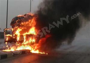 تكدس مروري أعلى محور 26 يوليو بسبب سيارة مشتعلة