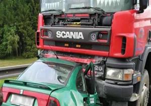 إصابة عقيد شرطة وسائقه في حادث تصادم بالقليوبية