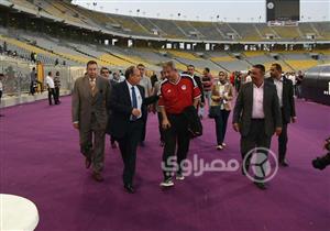 بالصور.. وزير الرياضة يحضر تدريب المنتخب في ستاد برج العرب