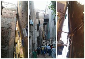 بالصور.. إخلاء 6 منازل مجاورة لعقار المنصورة المائل.. والمحافظ يوجه بسرعة إزالته