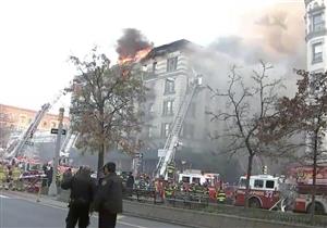 بالصور والفيديو: حريق ضخم في مدينة مانهاتن الأمريكية