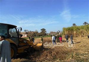 بالصور- إزالة 15 حالة تعد على الأرض الزراعية بسوهاج