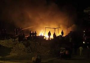 تجدد حريق كمية من المخلفات بالترسانة البحرية في الوراق 