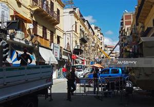 بالصور- ترميم شارع الكنيسة المرقسيه بعد تفجيرات الإسكندرية