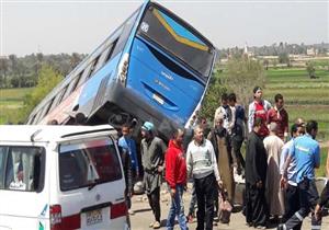 بالصور .. إصابة 6 أشخاص إثر سقوط أتوبيس من أعلى محور 26 يوليو 