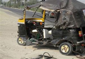 4 مصابين في انقلاب توك توك بطريق أبورواش