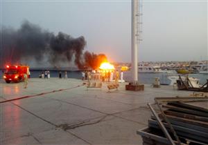 السيطرة على حريق نشب بثلاثة لنشات سياحية قرب ميناء الغردقة