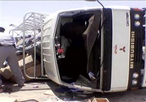 9 مصابين في انقلاب ميني باص بـ"صحراوي الإسكندرية"