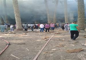 اللقطات الأولى لحريق مخزن أدوات كهربائية في البدرشين