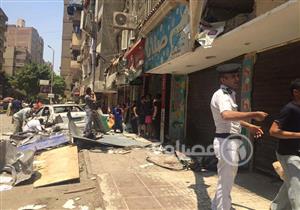 الصور الأولى لموقع انفجار اسطوانة بوتاجاز بحدائق المعادي