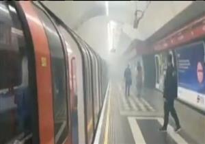 اللقطات الأولى لحريق بإحدى قطارات المترو في لندن