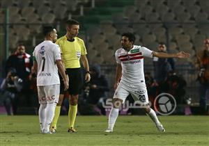 لحظة طرد محمد إبراهيم بمباراة القمة 