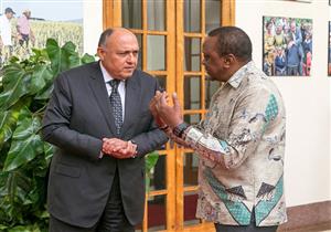 ​وزير الخارجية يلتقي الرئيس الكيني خلال توقفه بمطار القاهرة