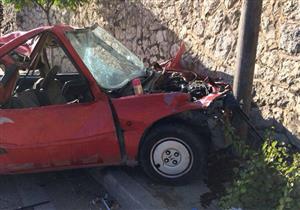 5 مصابين في اصطدام سيارتين بعمود كهرباء في دمياط