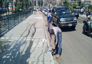 حي غرب القاهرة يضع اللمسات النهائية على كوبري الجلاء - صور