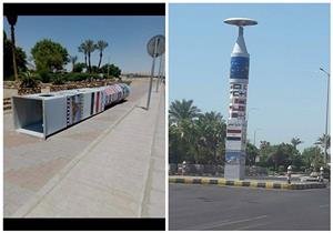 بالصور- إزالة نصب أثار سخرية رواد مواقع التواصل بشرم الشيخ