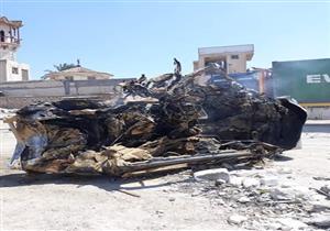 الصور الأولى لحادث تصادم واشتعال عدة سيارات بطريق "إسكندرية الصحراوي"