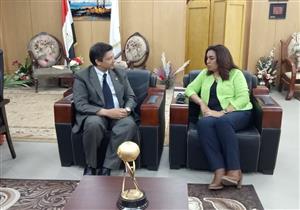 منال عوض تزور جامعة دمياط وتبحث إنشاء بنك للأفكار 